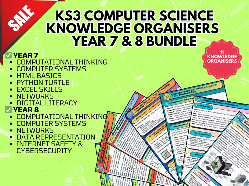 KS3 Computer Science Knowledge Organisers – Year 7 & 8 Bundle ...