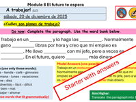 AQA 2026 Spanish M8 U2 A Trabajar- 3 Lessons included and more.