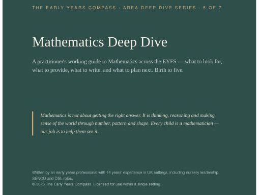 Mathematics Deep Dive — Complete EYFS Practitioner Guide (0-5) + 2 Posters