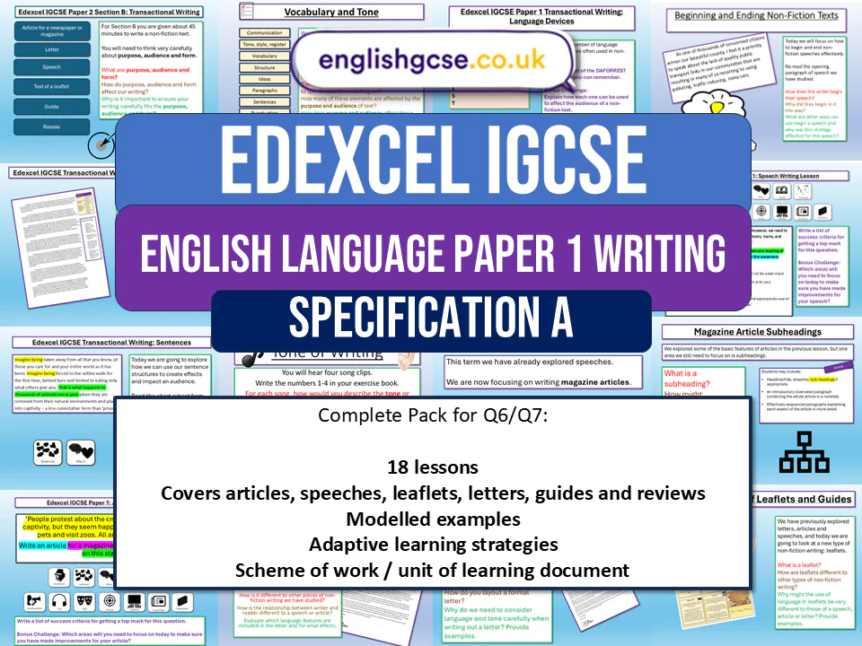 Edexcel IGCSE English Lang Transactional Writing