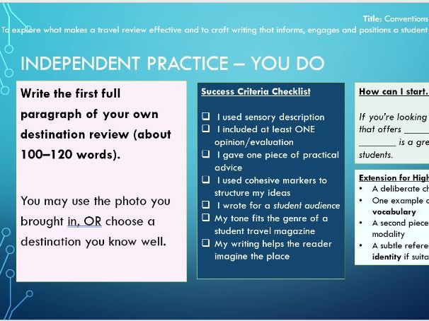 IAS English Lang Directed Writing - Travel Writing