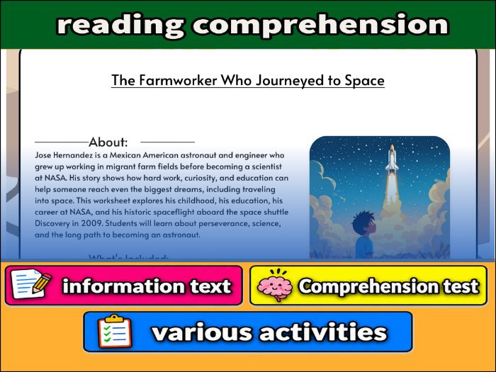 The Farmworker Who Journeyed to Space  & Comprehension Test