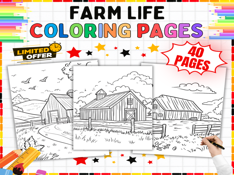 Farm Life Colouring Pages - Barn and Countryside Colouring Sheets | Rural Activities for Children