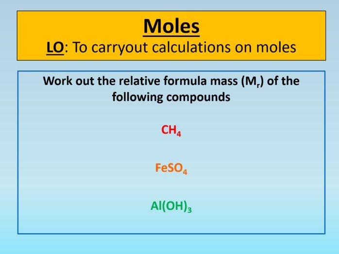 GCSE AQA Chemistry C4 Moles PowerPoint Lesson