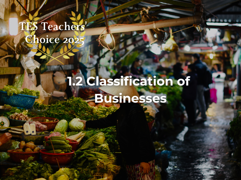 Cambridge IGCSE Business Classification Businesses PowerPoint 2026 Exams Complete Unit 1.2 0450