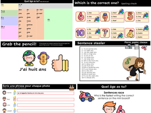 Les nombres et l'âge - Numbers and age in French