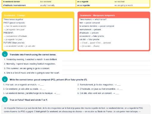 Year 8 KS3 French — Complete Summer Revision Booklet | Studio 2 Rouge | Modules 1–5