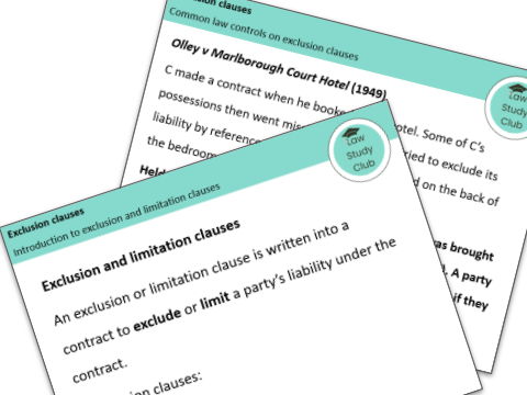 Exclusion clauses - lesson slides (AQA A-level law)