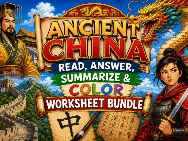 Ancient China Worksheet Bundle (50 Assignments)