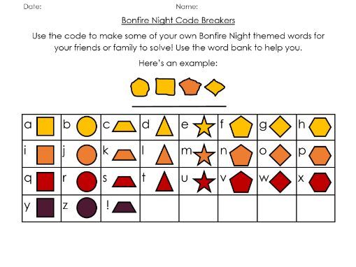 Fun Bonfire Night code writing activity