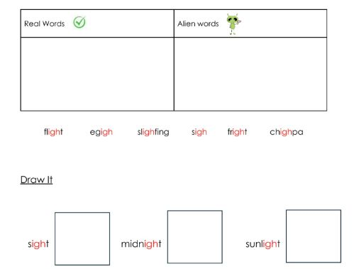 Phonics - igh sound worksheets - Resource bundle