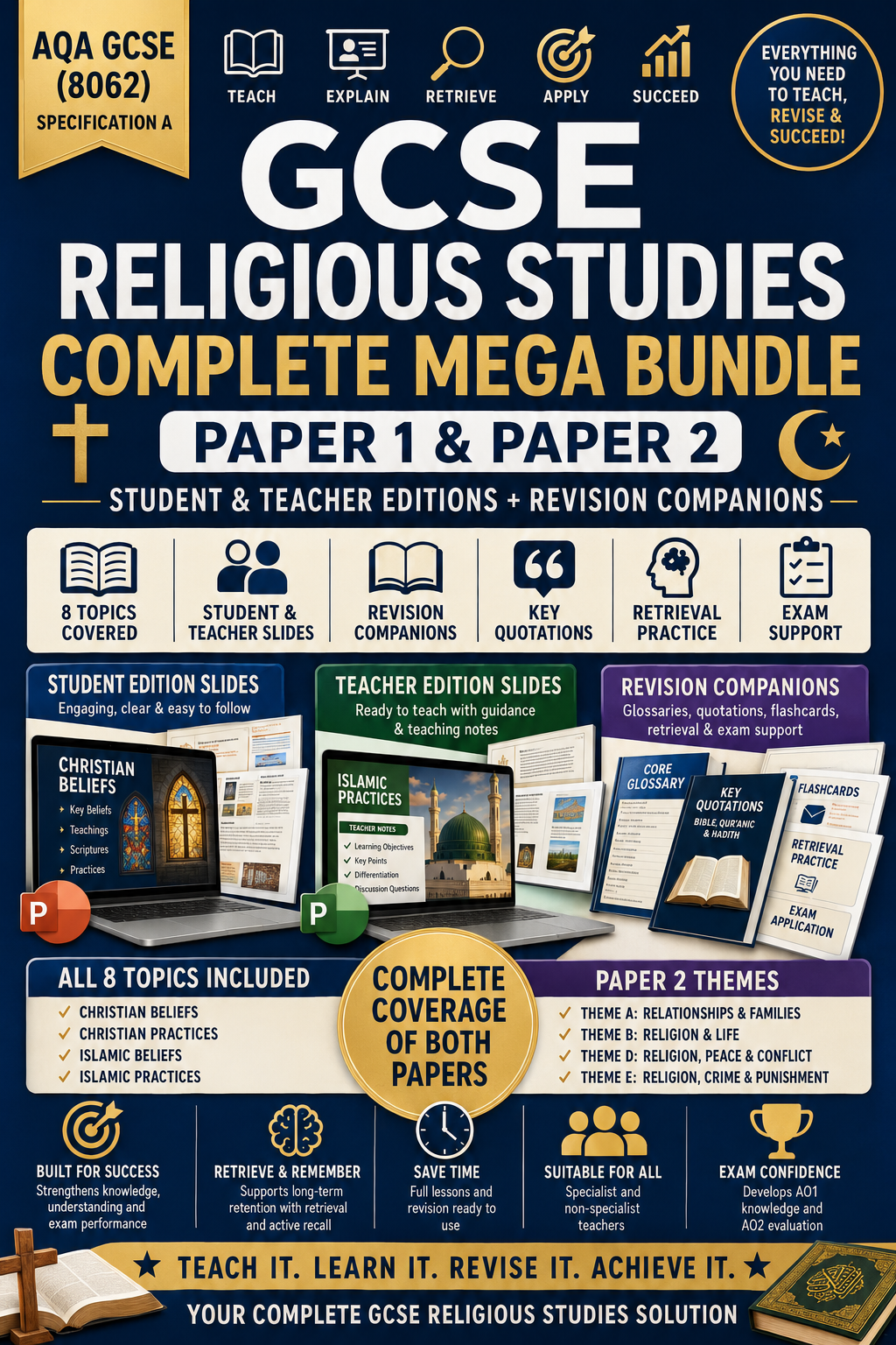 GCSE Religious Studies Complete Mega Bundle | Paper 1 & Paper 2 | Student & Teacher Editions + Revision Companions | AQA 8062