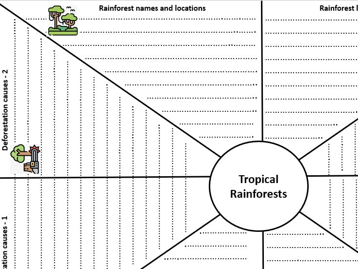 KS3 Geography Tropical Rainforest revision clock