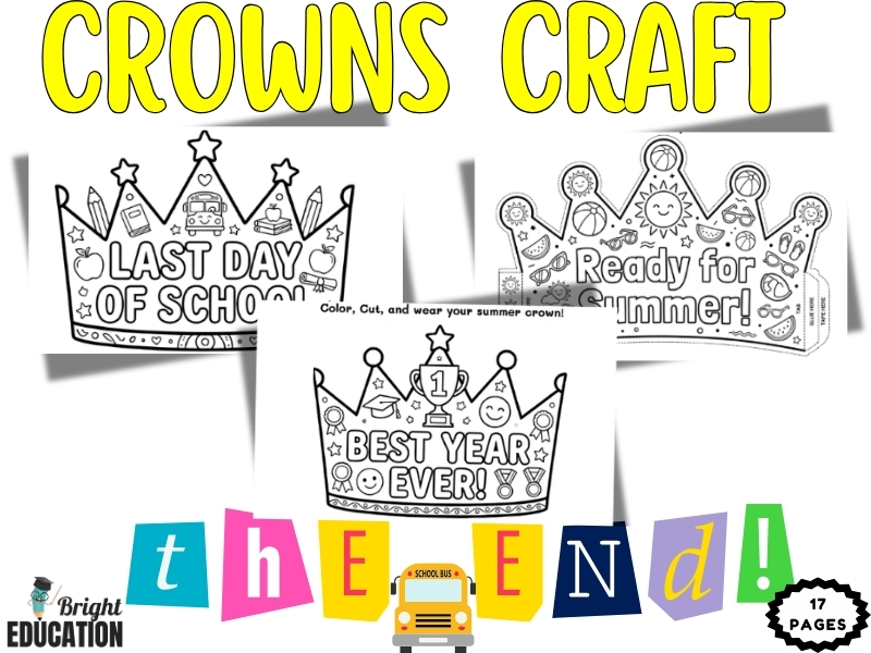 End of the Year Hat Crown Craft – Summer Break Coloring Crown