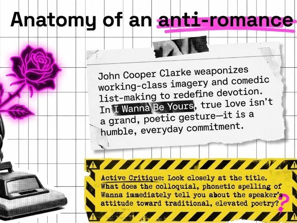 I Wanna Be Yours by John Cooper Clarke | Edexcel Relationships Poetry Anthology