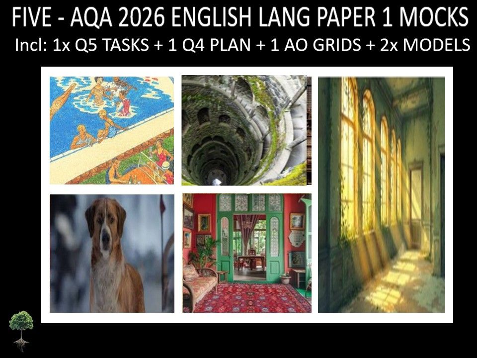 FIVE - AQA PAPER 1 | 2026 FULL MOCKS | Q5 TASKS | Q4 PLAN |AO GRIDS | MODELS