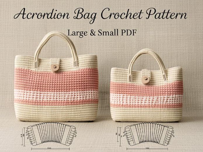 Accordion Bag Crochet Pattern – Large & Small PDF