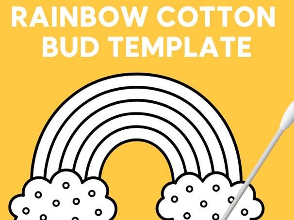 Rainbow Cotton Bud Template Worksheet