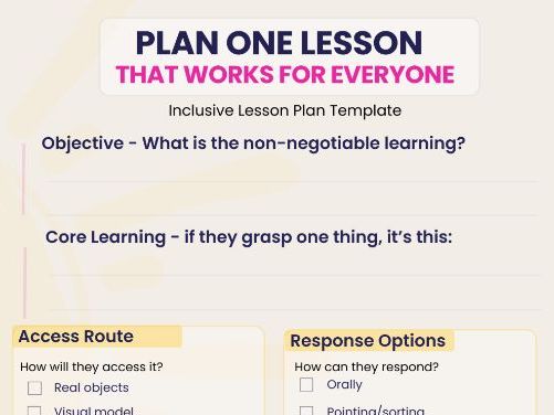 Inclusive Lesson Planning Template – Plan One Lesson That Works for Everyone (SEND)