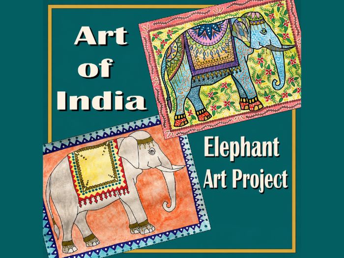 India Art Project, Madhubani Elephant Art, Indian Folk Art Activity