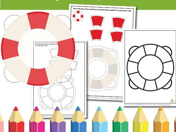 Lifebuoy Art &Craft Printable Pack Cut, Color, and Glue Activity for Kids 3-Pages
