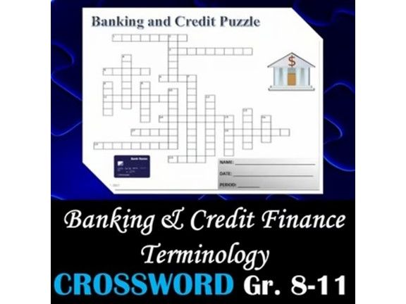 Banking & Credit Finance Terminology - Crossword Puzzle Worksheet