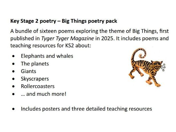 KS2 Poetry - Big Things Poetry Pack