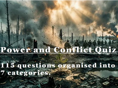 Power and Conflict Poetry Revision Quiz