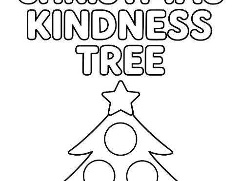 Christmas Kindness Tree Colouring Page