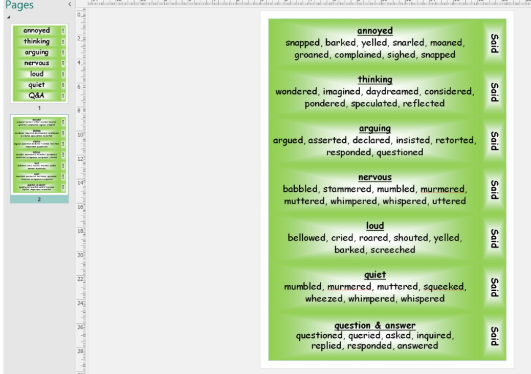 Better Words For Said Keyring