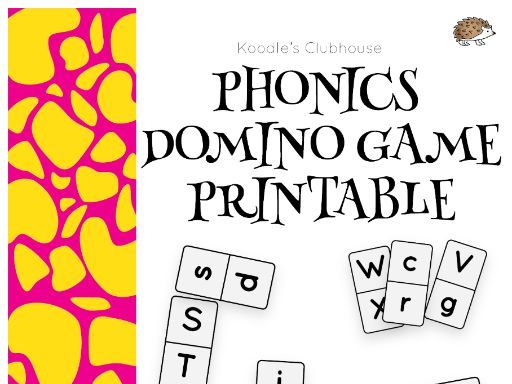 Phonics domino game printable
