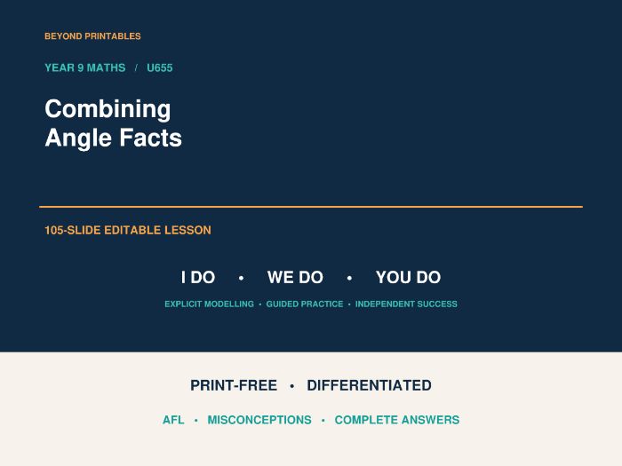 Combining Angle Facts | I Do, We Do, You Do | Year 9 Maths | Print Free