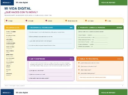 Mi vida digital | Spanish Revision Worksheet | Technology, Social Media & Present Tense | KS3