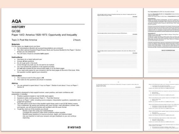 America, 1920-1973: Exam Question Bank (Part 3 - Post-War America)