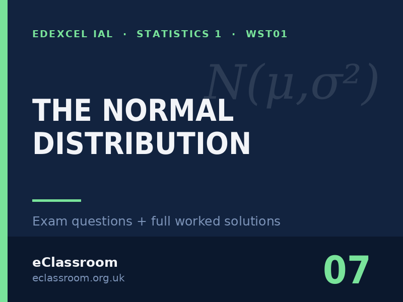 IAL Statistics 1 The Normal Distribution exam questions