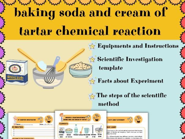 Baking soda and cream of tartar  Experiment : STEM activities and Scientific Method
