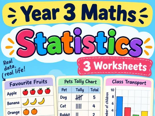 Year 3 Maths – Statistics and Data Handling | 3 Printable Worksheets