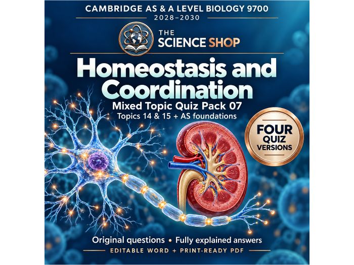 Homeostasis and Coordination | Cambridge A Level Biology 9700 | 4 Revision Quizzes