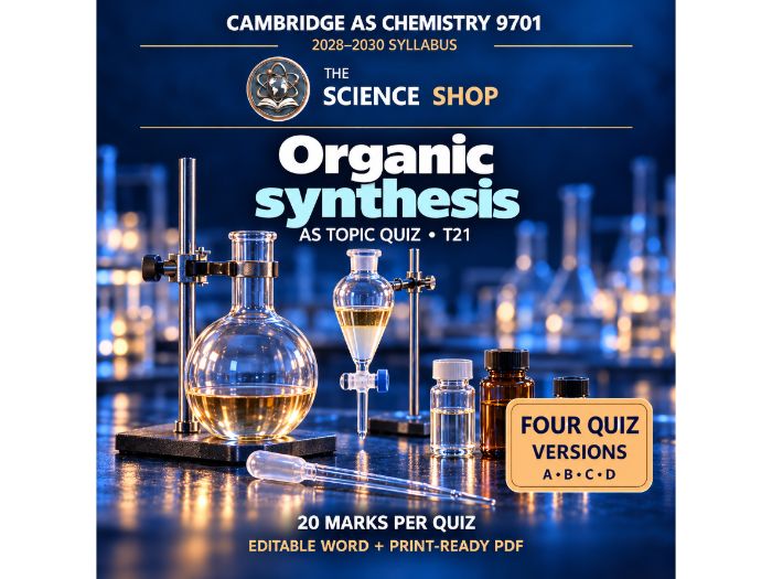 Organic synthesis | Cambridge AS Chemistry 9701 | 4 Revision Quizzes