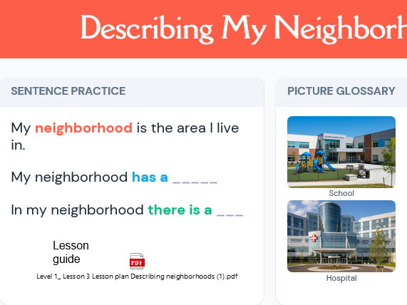 English Lesson Plan 3- Adult Beginner