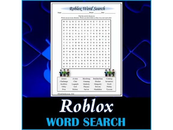 Roblox Word Search Puzzle