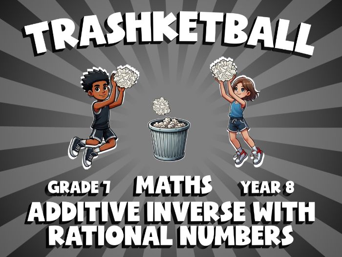Additive Inverse with Rational Numbers TRASHKETBALL Maths Game | No-Prep Year 8 Review Activity