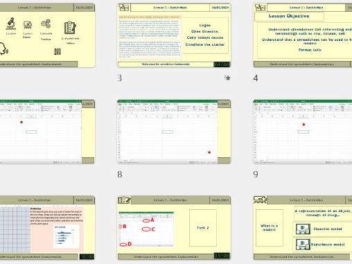 KS3 Excel Lesson: Battleships Game Modelling (Cell Referencing & Formatting)
