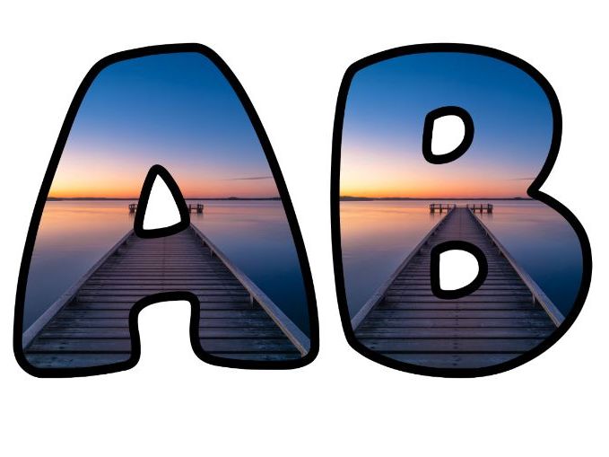 Photo Pier Ocean Sea Themed Lettering Set | Classroom Display | Upper & Lowercase, 0-9