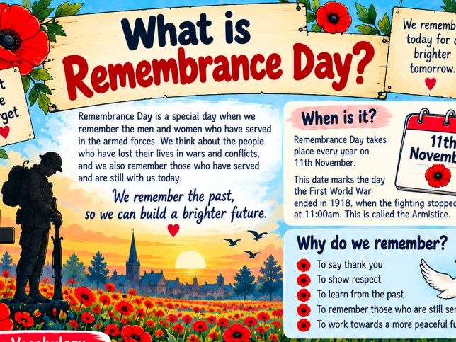A FREE 11-page printable Remembrance Day workbook