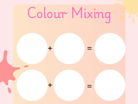 Colour Mixing Palette sheet