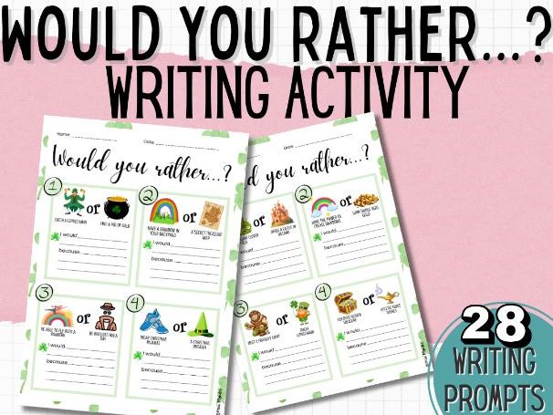 St Patrick’s Day Opinion Writing Prompts | Would You Rather Writing Activity | ESL / EAL Primary