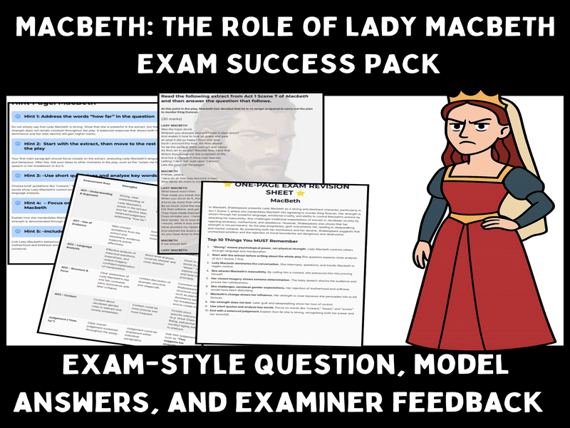 GCSE Macbeth Exam Question – Lady Macbeth as a Strong Female Character | Model Answers & Planning