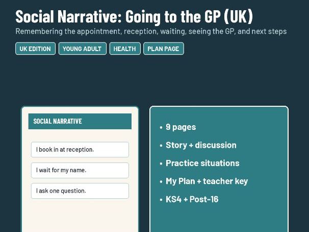 Social Narrative: Going to the GP - SEND KS4 Post-16 Health + Independence (UK)