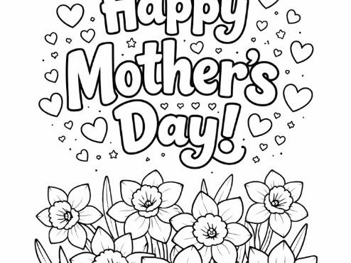 Bundle of 6 Beautiful Mother's Day Coloring Sheets